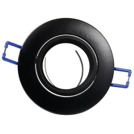 TRADE SHOP - Porta Faretto Da Incasso Tondo Supporto Faretti Portafaretto Controsoffitto P12 - Nero