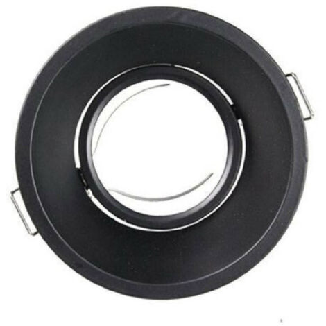 Trade Shop - Porta Faretto Incasso Per Faretto Tondo Gu10 Orientabile Per Controsoffitto P13 -      Negro