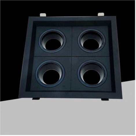 TRADE SHOP - Porta Faretto Quadruplo Orientabile Incasso Nero Per Lampadine Gu10/gu5.3 P33-n4 -