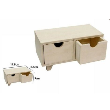 Mini cassettiera in legno 23,5x14x20 cm 3 cassetti