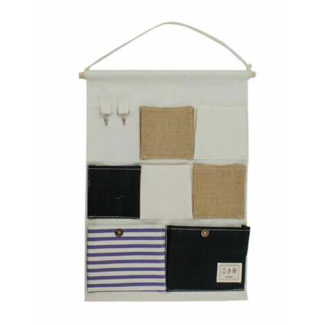 TRADE SHOP - Porta Oggetti Organizer Appendere 7 Tasche Tessuto Bagno Camera Multiuso 10481 -