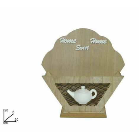 TRADE SHOP - Porta Oggetti Portaoggetti Cucina In Legno Metallo Arredamento Casa 20x20x6 Cm -