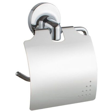 Trade Shop - Porta Rotolo Carta Igienica Con Copertura Fissaggio A Parete Arredo Bagno 79809 -