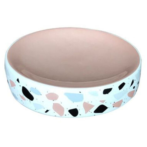 TRADE SHOP - Porta Sapone Saponetta Graniglia Bianco Multicolore Rosa Accessorio Bagno 59877 -