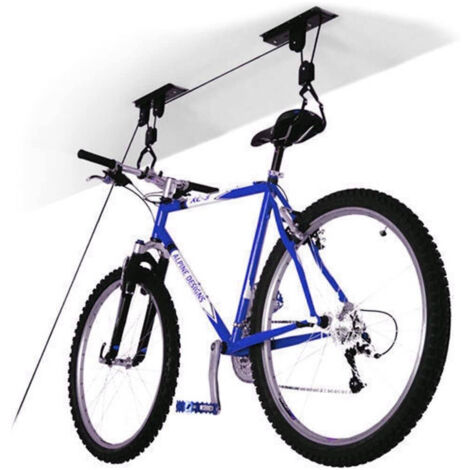 TRADE SHOP - Portabici Sospensione Appendi Bici Soffitto Cantina Garage Carrucola 1 Bici 20kg -