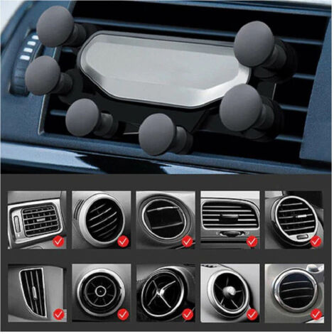 TRADE SHOP - Portacellulare Auto Universale Griglia Di Ventilazione 6 Punti Fissaggio Q-zj018 -
