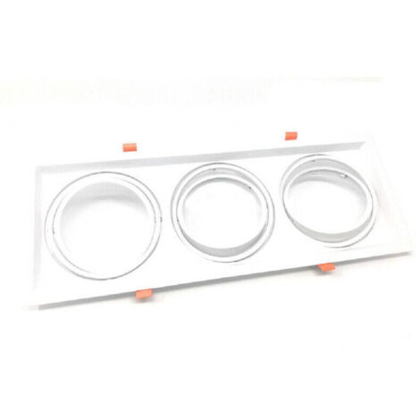 TRADE SHOP - Portafaretti Incasso Triplo Per Faretto Ar111 Rettangolare Orientabile P-ar111-3 - Bianco