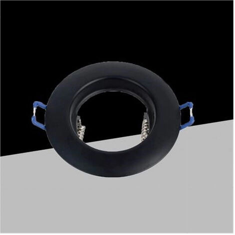 TRADE SHOP - Portafaretto Ad Incasso Fisso Supporto Tondo Per Faretti Lampada In Alluminio P32 - Nero