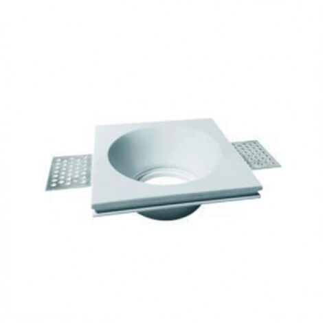 Trade Shop - Portafaretto In Gesso A Incasso Verniciabile Rotondo Supporto Faretto Gu10 Gs-22 -