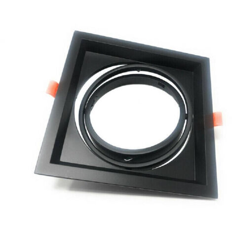 TRADE SHOP - Portafaretto Incasso Ar111 Quadrato Supporto Per Faretti Illuminazione P-ar111-1 - Nero