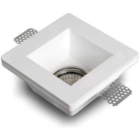 TRADE SHOP - Portafaretto Incasso Gesso Con Vetrino Scomparsa Quadrato Supporto Faretti Gs-02 -