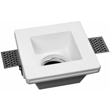TRADE SHOP - Portafaretto Incasso Gesso Scomparsa Quadrato 120x120mm Supporto Faretti Gs-01 -