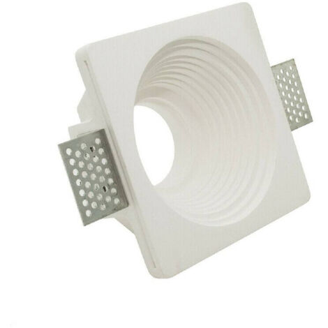 Trade Shop - Portafaretto Incasso In Gesso A Scomparsa Per Faretto Gu10 Con Motivo Tondo Gs18 -