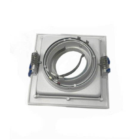 TRADE SHOP - Portafaretto Incasso Quadrato Acciaio P23 Orientabile Supporto Faretto Porta Faretti - Bianco