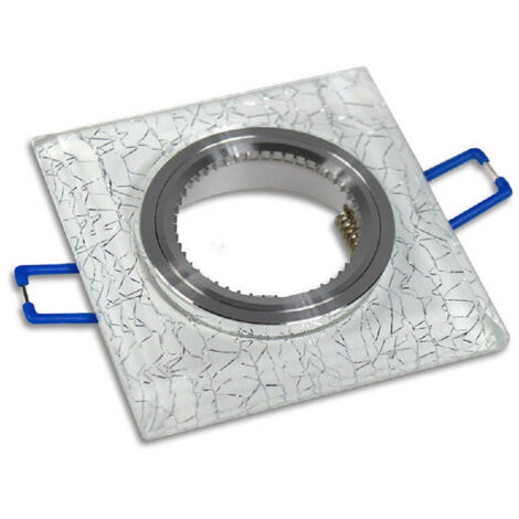 Trade Shop - PORTAFARETTO INCASSOPER FARETTO QUADRATO P16 VETRO GLITTERATO BIANCO ARGENTO ORO -      Silber