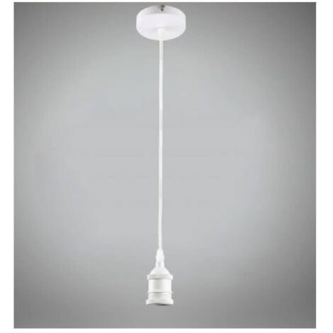 TRADE SHOP - Portalampada A Sospensione Cavo In Corda 2 Mt Per Lampadine E27 Bianco E27-2m-b -