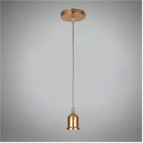 TRADE SHOP - Portalampada E27 A Sospensione Lampadario Pendente Porta Lampada 1,2 Metri E27-a - Oro