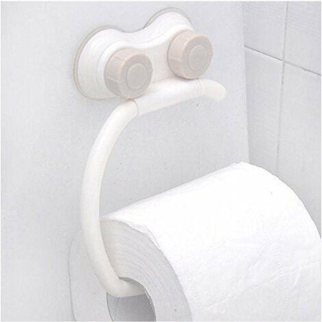Trade Shop - Portarrollos De Papel Higiénico Accesorio De Baño Con Ventosa -
