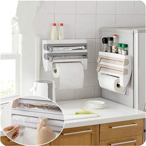 Trade Shop - Portarrollos De Pared Portarrollos De Papel De Cocina De Aluminio -