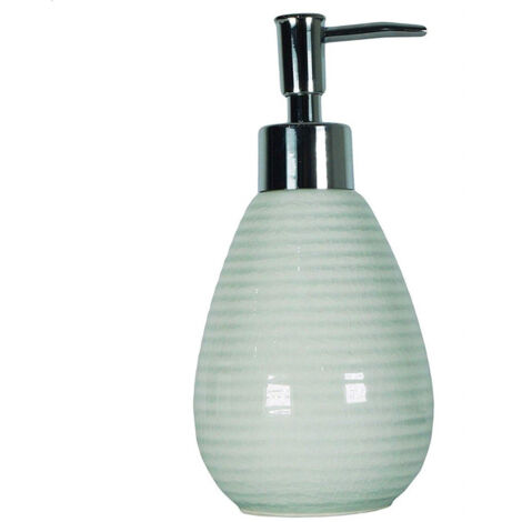 Trade Shop - Portasapone Porta Sapone Cilindrico Bianco Esy10334 Trama Righe Ceramica Sapone -