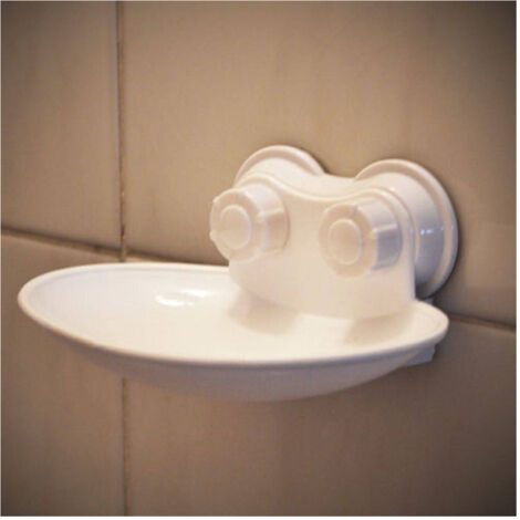 TRADE SHOP - Portasapone Portasaponetta Accessorio Bagno Attacco A Ventosa Bianco -
