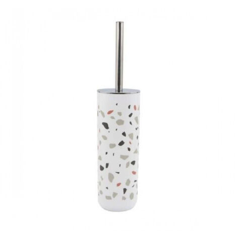 TRADE SHOP - Portascopino Graniglia In Plastica Bianco Multicolore 9.1x26.8 Cm Scopino 69843 -
