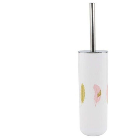 Trade Shop - PORTASCOPINO IN PLASTICA BIANCO PIUME 9.1X26.8CM SCOPINO BAGNO WC TOILETTE 69802 -