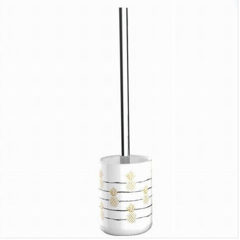 Trade Shop - Portascopino Porta Scopino Bagno Wc Toilette Ananas Con Scopino Completo 69755 -