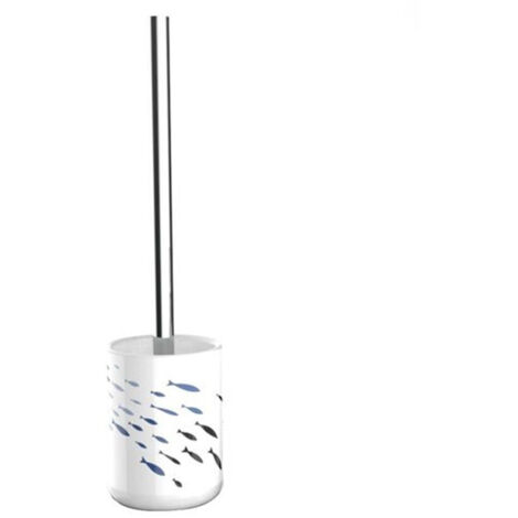 TRADE SHOP - Portascopino Porta Scopino Bagno Wc Toilette Pesciolini Scopino Completo 69878 -