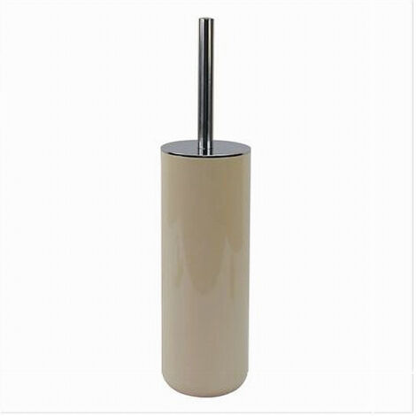 TRADE SHOP - Portascopino Porta Scopino Con Scopettino Wc Bagno Toilette Beige Silver 79884 -