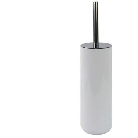 Trade Shop - PORTASCOPINO PORTA SCOPINO CON SCOPETTINO WC BAGNO TOILETTE BIANCO SILVER 79866 -