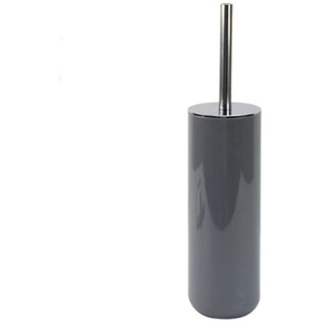Trade Shop - Portascopino Porta Scopino Con Scopettino Wc Bagno Toilette Grigio Silver 79896 -