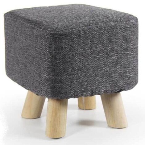 Versa Bangalore Pouf Sgabello quadrato Poggiapiedi per Soggiorno o Camera  da letto. Puff Colorato, Grigio scuro, 44x39x39cm