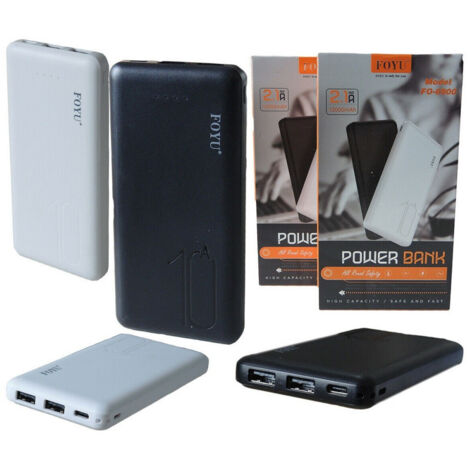Trade Shop - POWER BANK 12000MAH 2 USB BATTERIA SUPPLEMENT 2.1A TYPE-C FO-6900 -