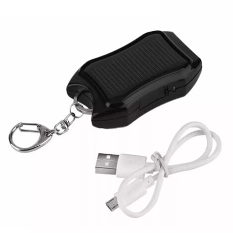 TRADE SHOP - Power Bank Solare Portabile A Portachiavi Caricatore Esterno Emergenza Con Luci Led Usb -