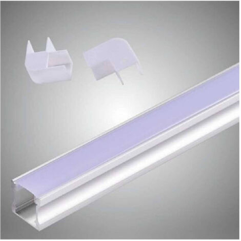 TRADE SHOP - Profilo In Alluminio 2 Mt Incasso Copertura Opaca Per Strip Led Strisce Al-09 -