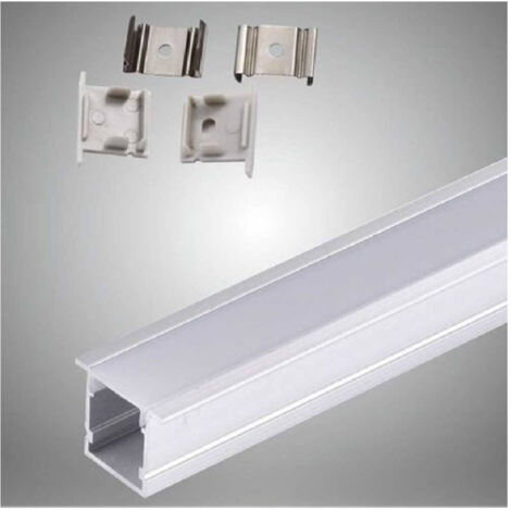 Trade Shop - Profilo In Alluminio Da 2 Mt Incasso Con Copertura Opaca Per Strip Led Al-16 -