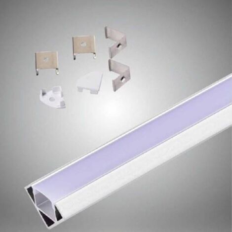 10 PROFILI ALLUMINIO 2MT PER STRISCE LED CON COPERTURA PLASTICA AL-03