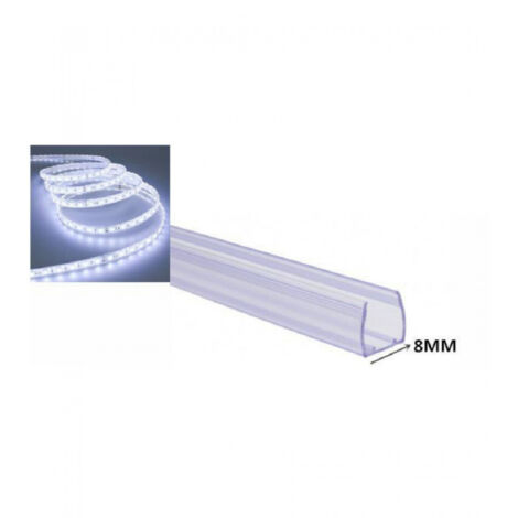 TRADE SHOP - Profilo In Plastica Da 1 Mt Senza Copertura Per Strip Led Strisce Da 8 Mm Ps-8mm -