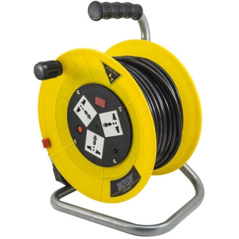 TRADE SHOP - Prolunga Avvolgicavo Elettrico Cavo 25 Metri Presa Spina Schuko Prese Universali -