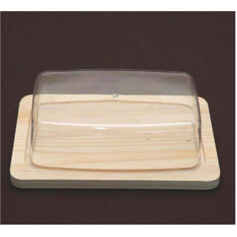 Trade Shop - Puerta De Queso Rectangular De Queso Base De Madera Y Cubierta De Cúpula -