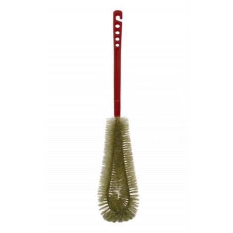 Trade Shop - Pulitermo Doppio Spazzola Setola Pulizia Termosifone Curvo Filo Metallo Polvere Sporco -