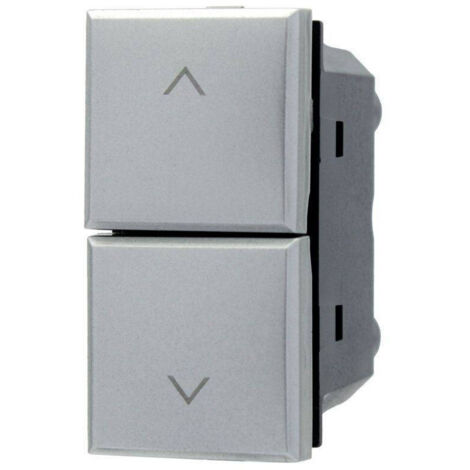 Trade Shop - Pulsante Doppio Saliscendi 1p+1p Silver Compatibile Con Bticino Axolute -