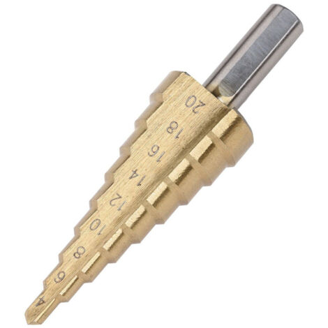 TRADE SHOP - Punta Fresa Conica A Scalini Per Trapano A Gradino Spirale Da 4 A 20mm Graduale -