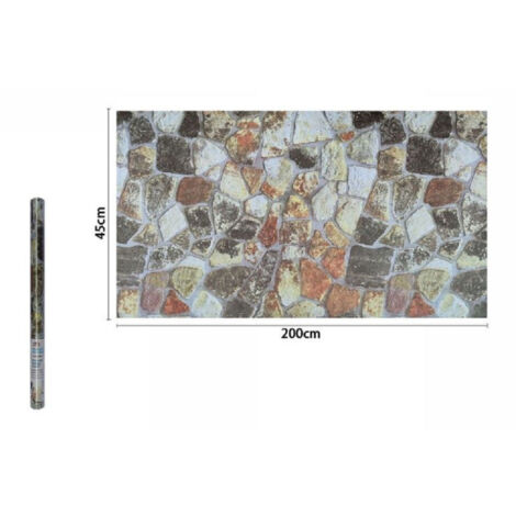 Trade Shop - Pvc Adhesivo Film Rollo Efecto Piedra 45cmx2 Mt Muebles Hogar Cajones 71271 -