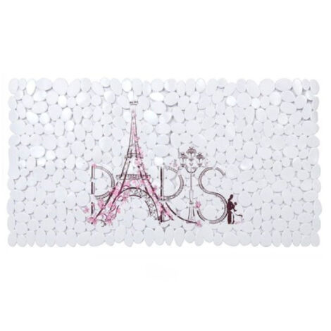 Trade Shop - Pvc Escritura Paris Antideslizante Alfombra De Baño Ducha 67x36cm 87045 -