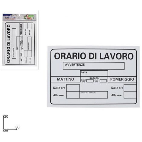 Trade Shop - PVC-Plakette, 30 x 20 cm, Arbeitszeiten, Büroaktivitäts-Beschilderung -