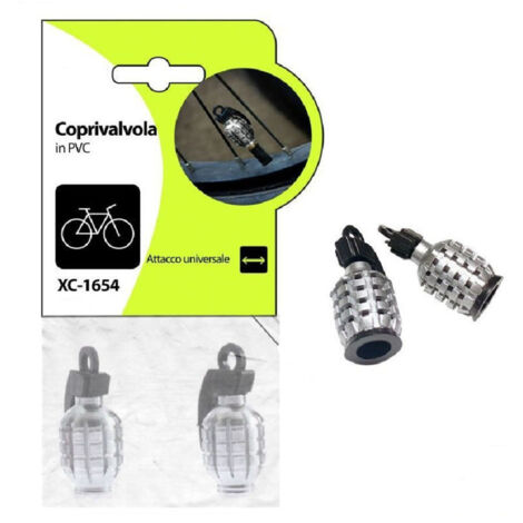 Trade Shop - PVC VENTILKAPPE GRENADE FORM FAHRRAD UNIVERSAL PASSEND XC-1654 -