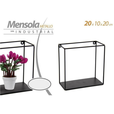 Trade Shop - Quadratische Regalwand Metallwand Nero 20x10x20cm Industrieserie 822230 -