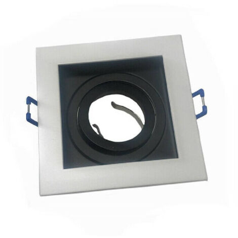 Trade Shop - QUADRATISCHER EINBAU-SPOTLIGHT-HALTER STAHL P23 VERSTELLBARER SPOTLIGHT-HALTER SPOTLIGHT-HALTER -      SCHWARZ UND WEISS